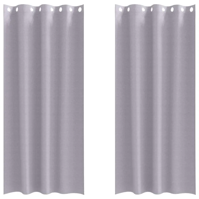 Užuolaidos su žiedais, blokuojančios šviesą 2 pcs Metalo pilka