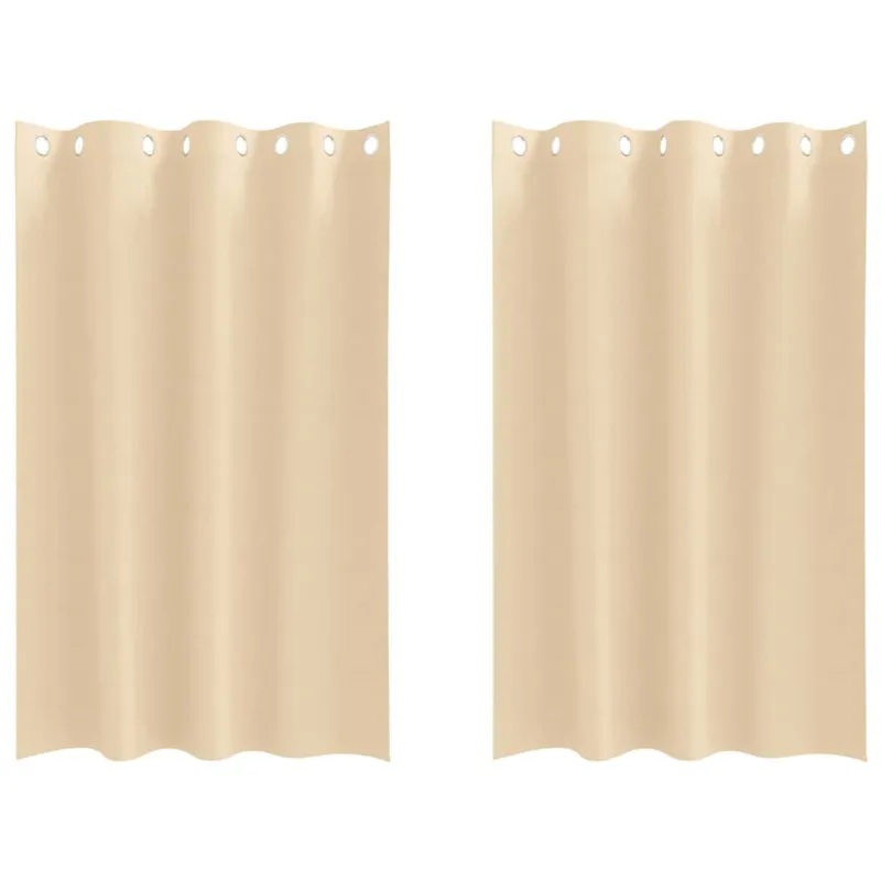 Užuolaidos su žiedais, blokuojančios šviesą 2 pcs Kreminė