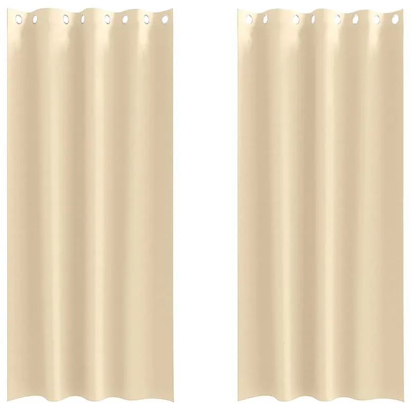 Užuolaidos su žiedais, blokuojančios šviesą 2 pcs Kreminė