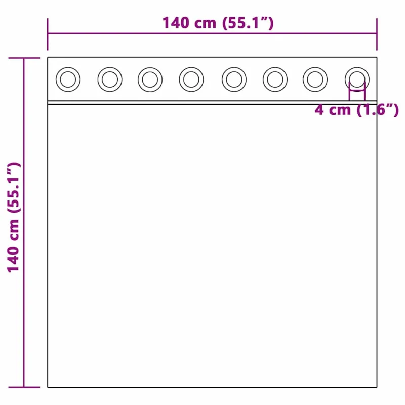 Užuolaidos su žiedais, blokuojančios šviesą 2 pcs Violetinė