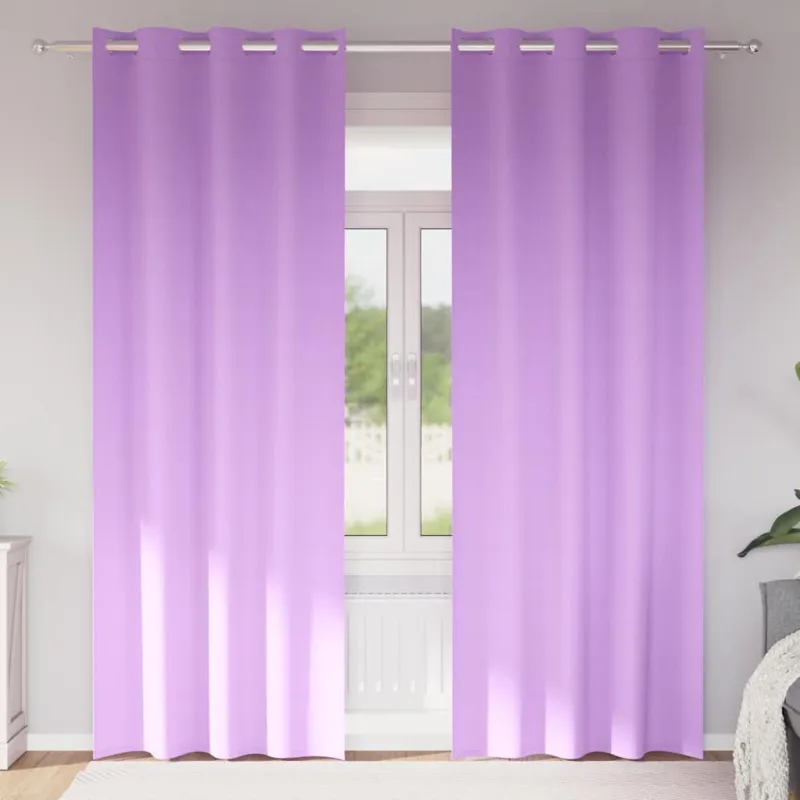 Užuolaidos su žiedais, blokuojančios šviesą 2 pcs Violetinė