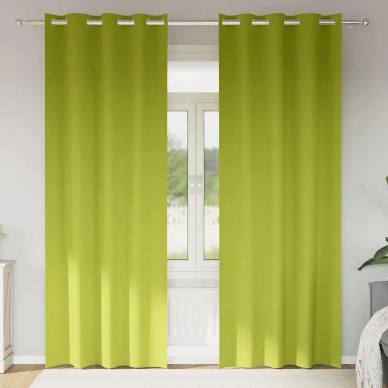 Užuolaidos su žiedais, blokuojančios šviesą 2 pcs Žalia