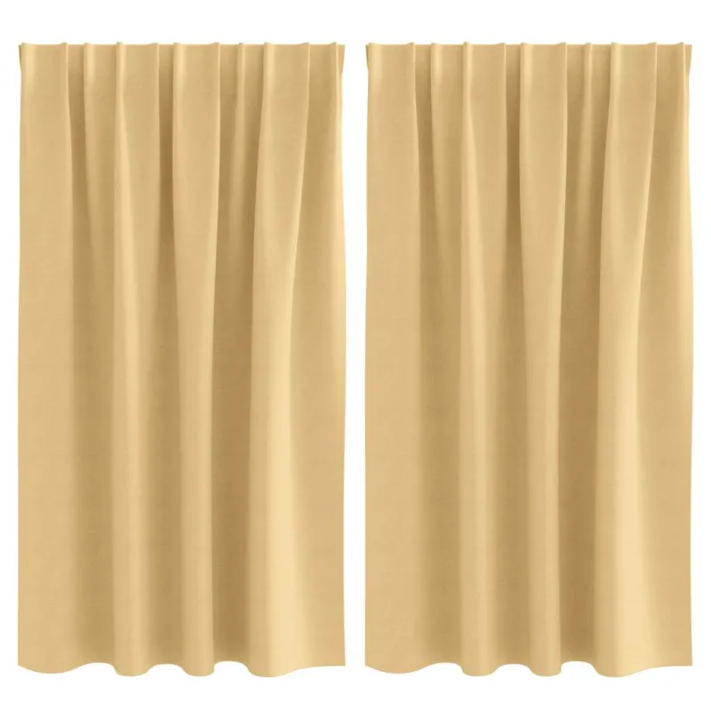 Užuolaidos su žiedais, blokuojančios šviesą 2 pcs Smėlio