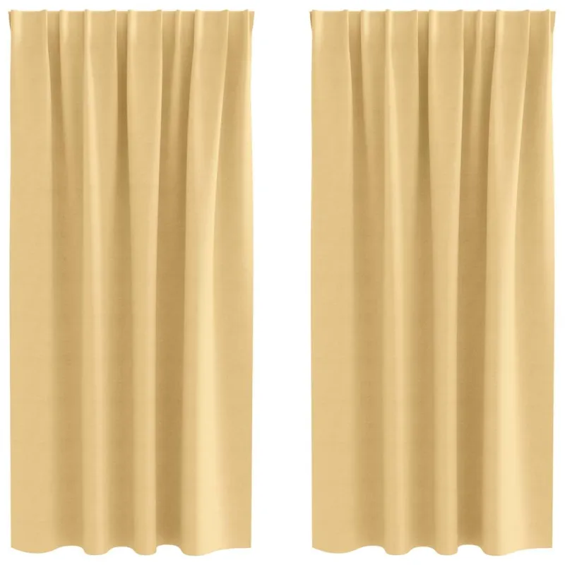 Užuolaidos su žiedais, blokuojančios šviesą 2 pcs Smėlio