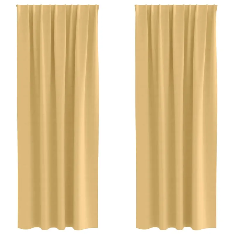 Užuolaidos su žiedais, blokuojančios šviesą 2 pcs Smėlio