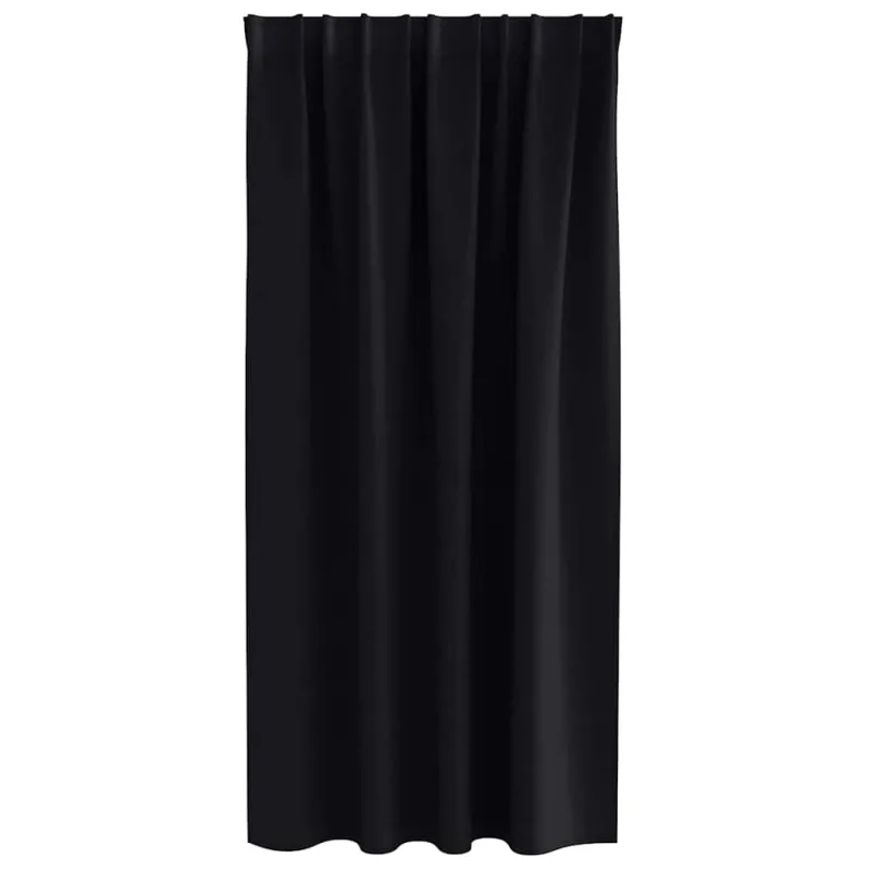 Užuolaidos su žiedais, blokuojančios šviesą 2 pcs Juoda