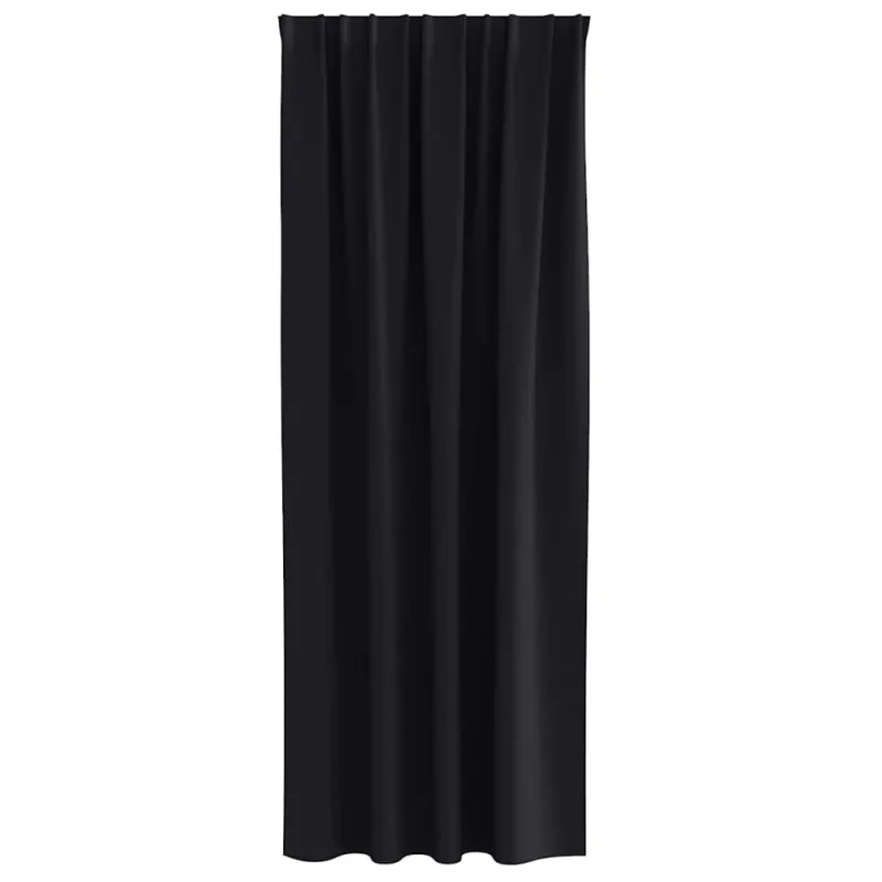 Užuolaidos su žiedais, blokuojančios šviesą 2 pcs Juoda