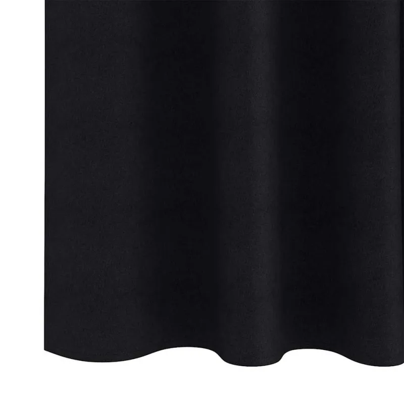Užuolaidos su žiedais, blokuojančios šviesą 2 pcs Juoda