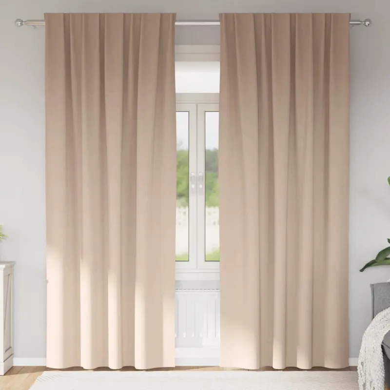Užuolaidos su žiedais, blokuojančios šviesą 2 pcs Taupe