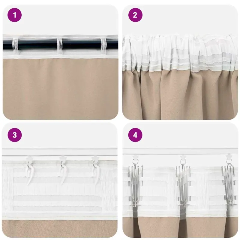 Užuolaidos su žiedais, blokuojančios šviesą 2 pcs Taupe