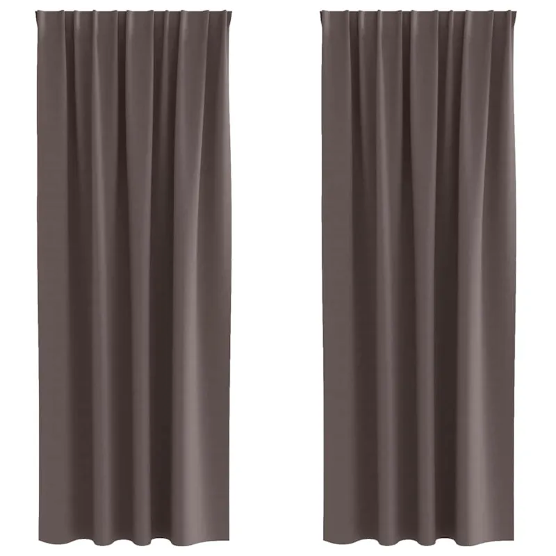 Užuolaidos su žiedais, blokuojančios šviesą 2 pcs Tamsiai rudas