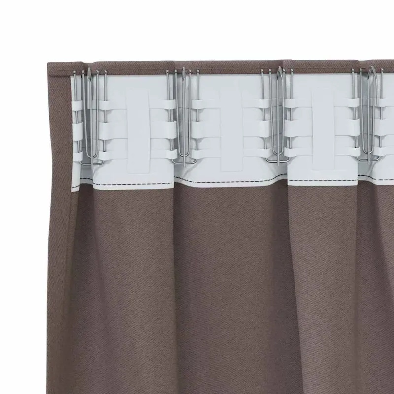 Užuolaidos su žiedais, blokuojančios šviesą 2 pcs Tamsiai rudas