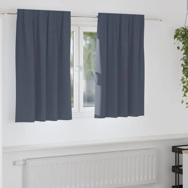 Užuolaidos su žiedais, blokuojančios šviesą 2 pcs Antracitas