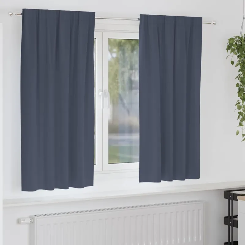 Užuolaidos su žiedais, blokuojančios šviesą 2 pcs Antracitas