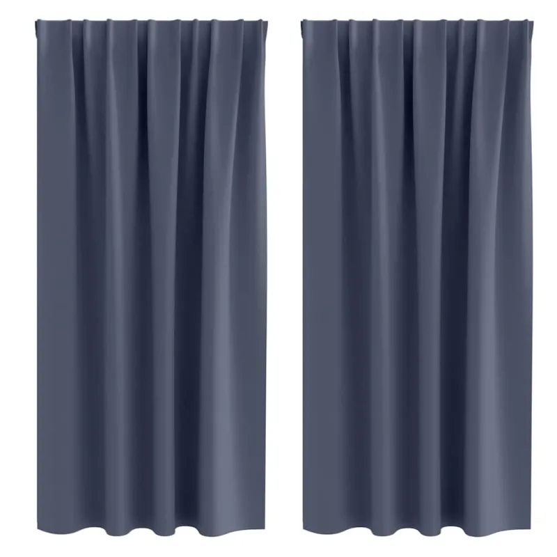 Užuolaidos su žiedais, blokuojančios šviesą 2 pcs Antracitas