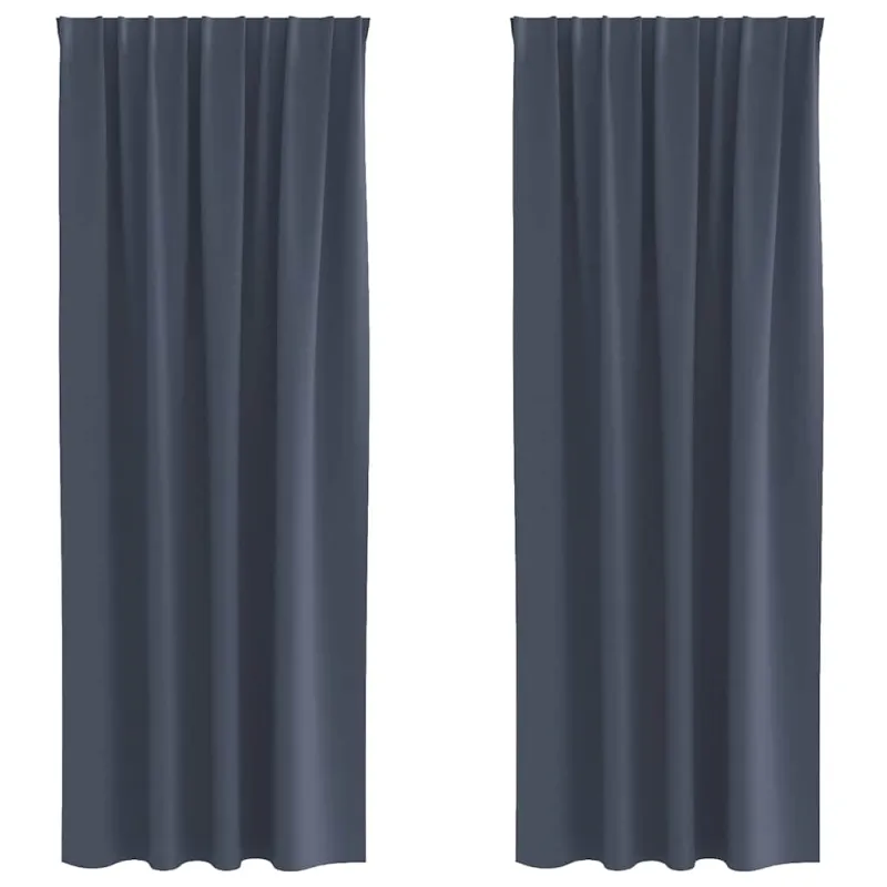 Užuolaidos su žiedais, blokuojančios šviesą 2 pcs Antracitas
