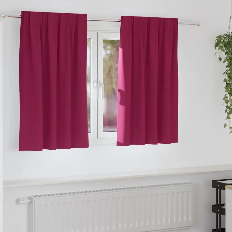 Užuolaidos su žiedais, blokuojančios šviesą 2 pcs Vyno raudona
