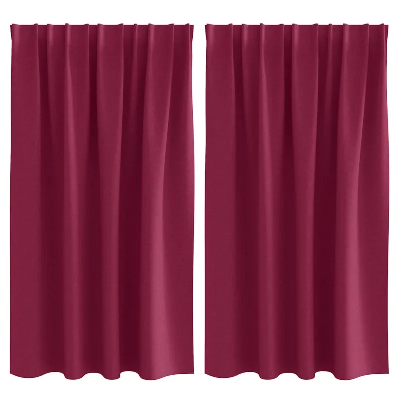 Užuolaidos su žiedais, blokuojančios šviesą 2 pcs Vyno raudona