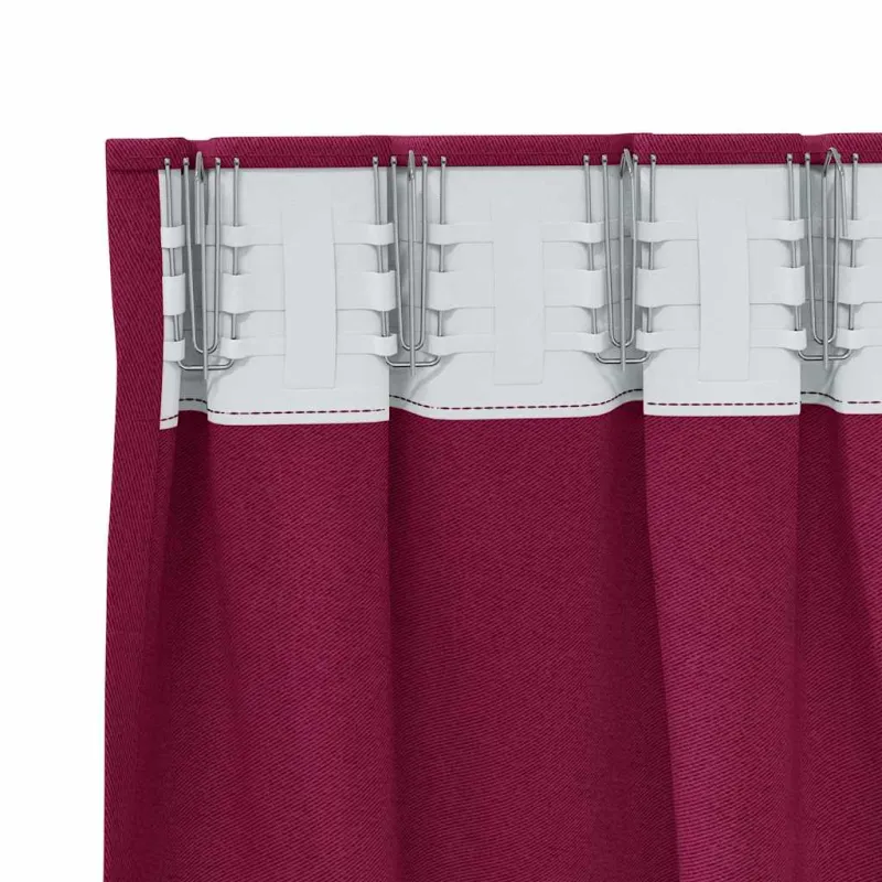 Užuolaidos su žiedais, blokuojančios šviesą 2 pcs Vyno raudona