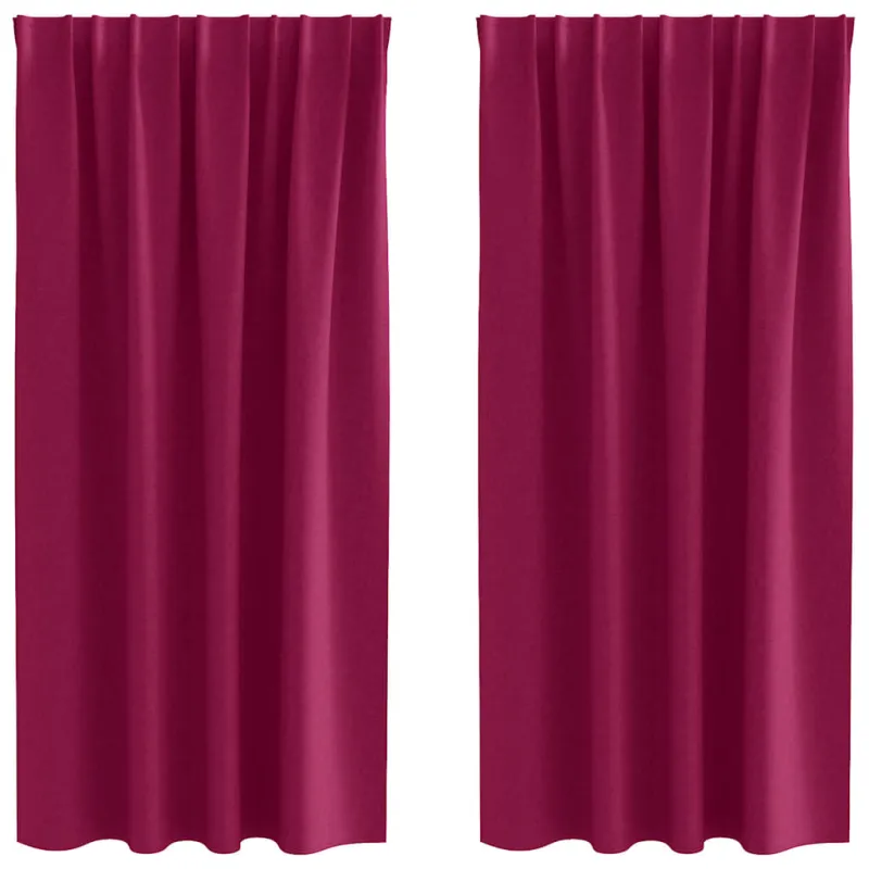 Užuolaidos su žiedais, blokuojančios šviesą 2 pcs Vyno raudona