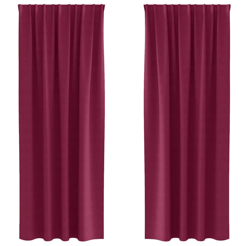 Užuolaidos su žiedais, blokuojančios šviesą 2 pcs Vyno raudona