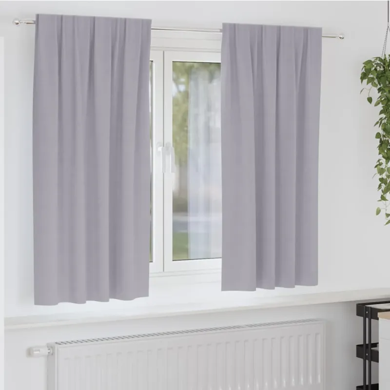 Užuolaidos su žiedais, blokuojančios šviesą 2 pcs Metalo pilka