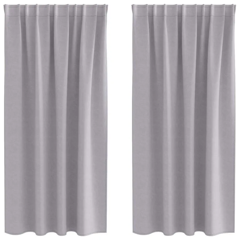 Užuolaidos su žiedais, blokuojančios šviesą 2 pcs Metalo pilka