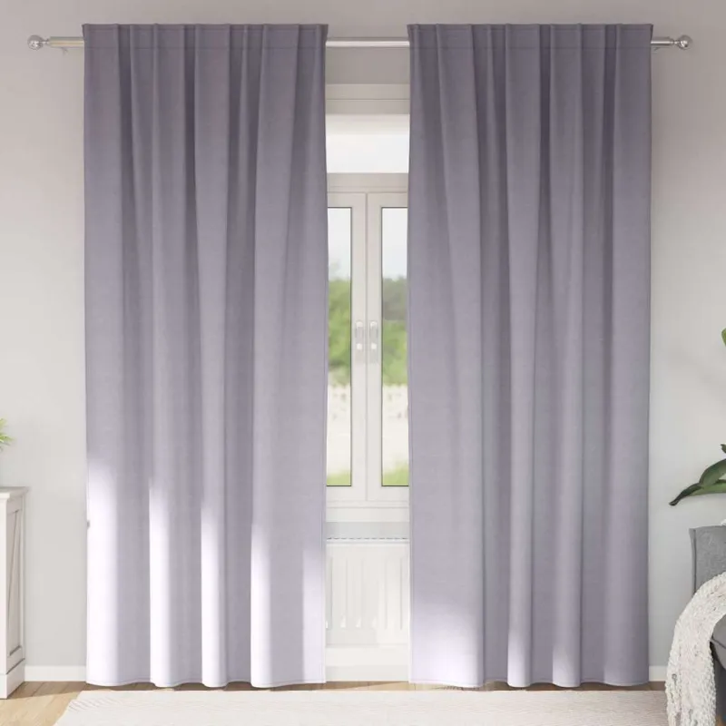 Užuolaidos su žiedais, blokuojančios šviesą 2 pcs Metalo pilka