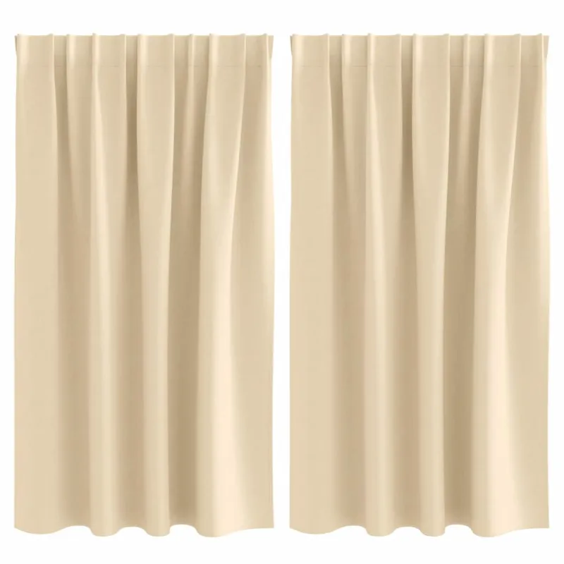 Užuolaidos su žiedais, blokuojančios šviesą 2 pcs Kreminė