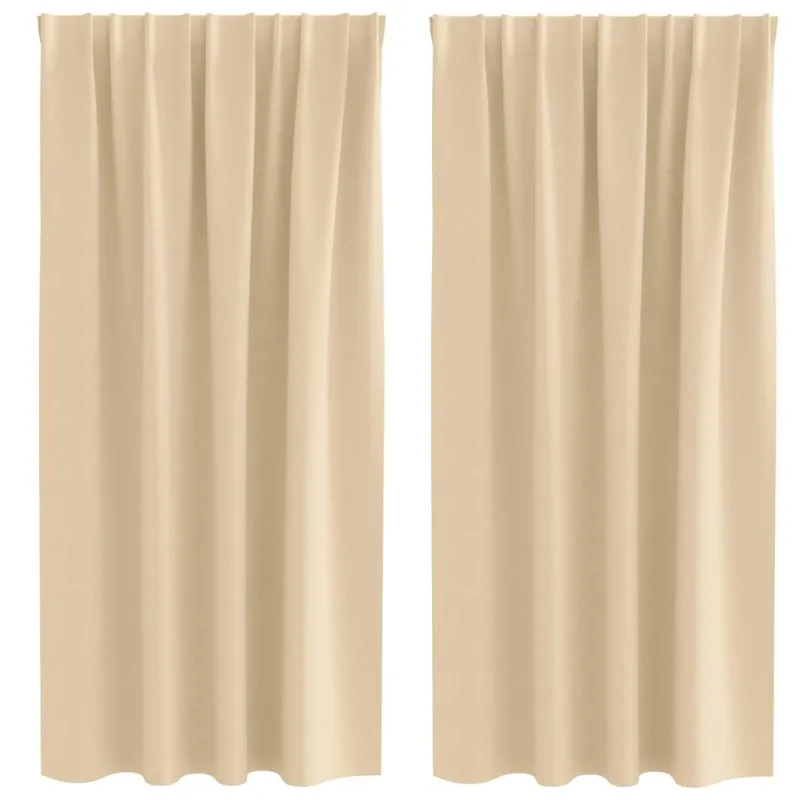 Užuolaidos su žiedais, blokuojančios šviesą 2 pcs Kreminė