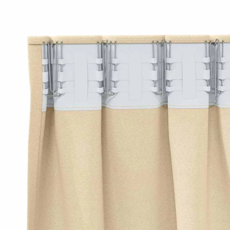 Užuolaidos su žiedais, blokuojančios šviesą 2 pcs Kreminė