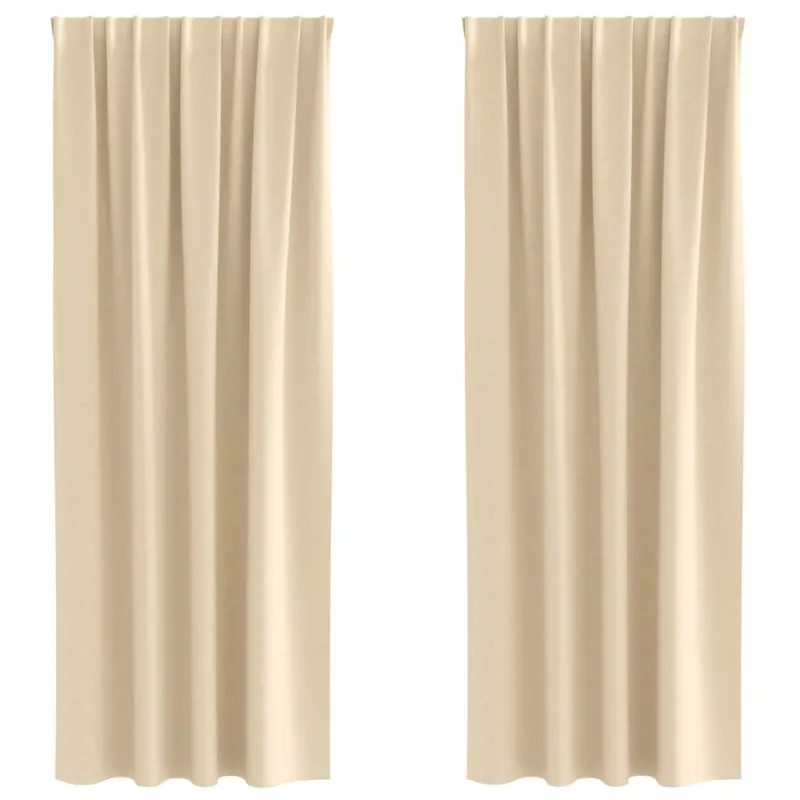 Užuolaidos su žiedais, blokuojančios šviesą 2 pcs Kreminė