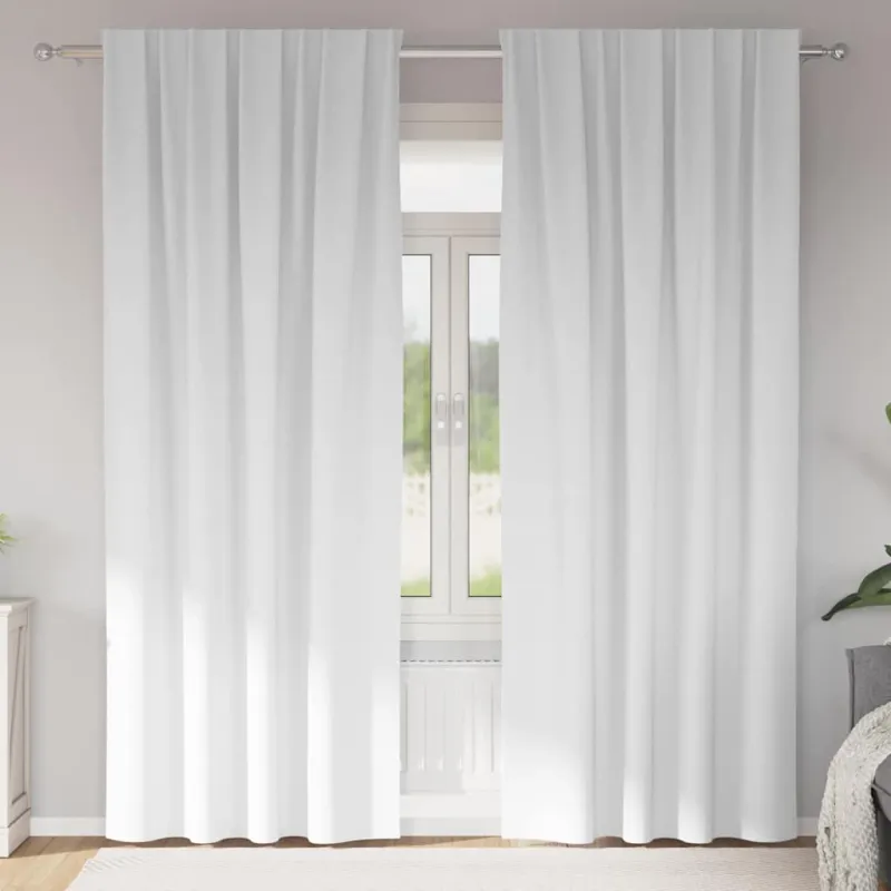 Užuolaidos su žiedais, blokuojančios šviesą 2 pcs Švari balta