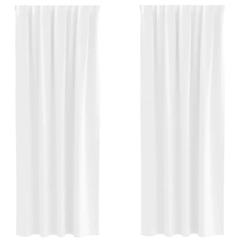 Užuolaidos su žiedais, blokuojančios šviesą 2 pcs Švari balta