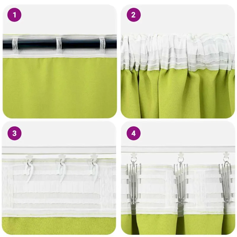 Užuolaidos su žiedais, blokuojančios šviesą 2 pcs Žalia