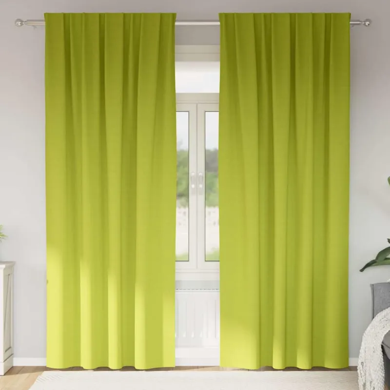 Užuolaidos su žiedais, blokuojančios šviesą 2 pcs Žalia
