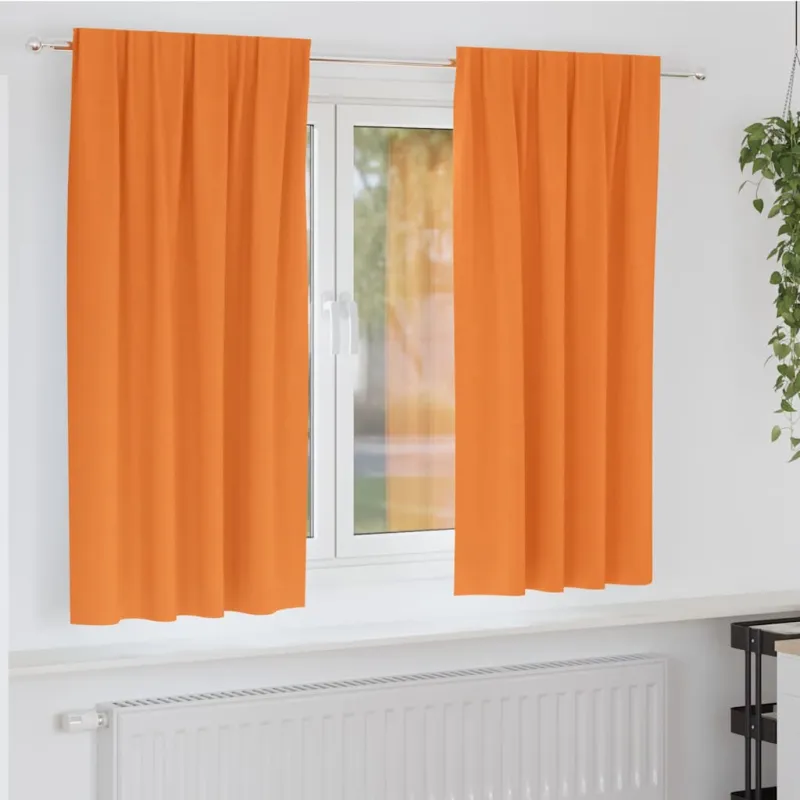 Užuolaidos su žiedais, blokuojančios šviesą 2 pcs Oranžinė