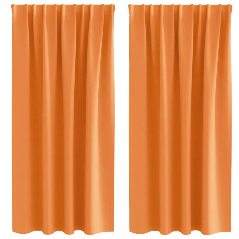 Užuolaidos su žiedais, blokuojančios šviesą 2 pcs Oranžinė