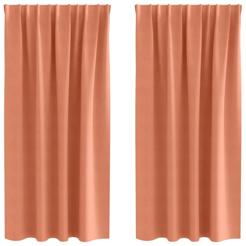 Užuolaidos su žiedais, blokuojančios šviesą 2 pcs Terakotos