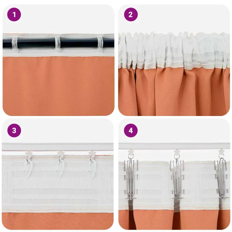 Užuolaidos su žiedais, blokuojančios šviesą 2 pcs Terakotos