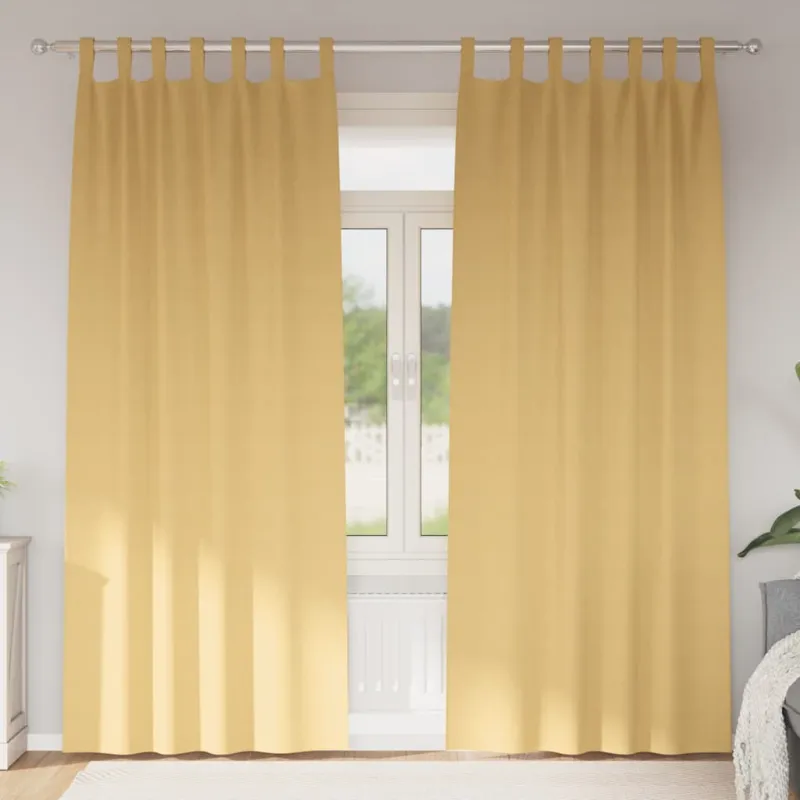 Užuolaidos su žiedais, blokuojančios šviesą 2 pcs Smėlio