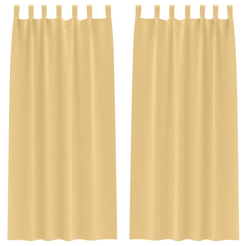 Užuolaidos su žiedais, blokuojančios šviesą 2 pcs Smėlio