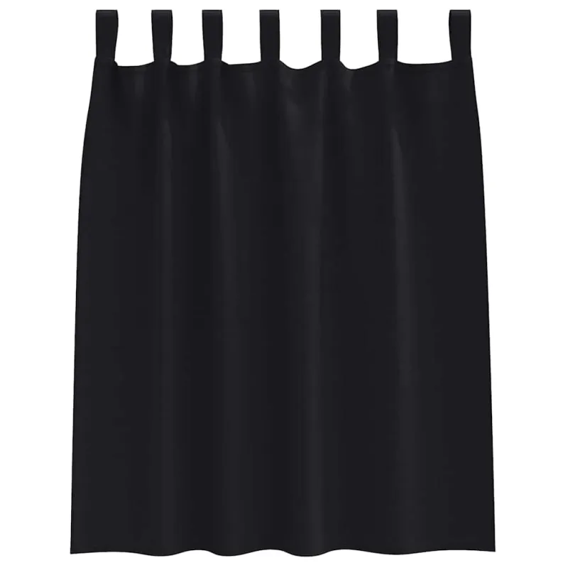 Užuolaidos su žiedais, blokuojančios šviesą 2 pcs Juoda