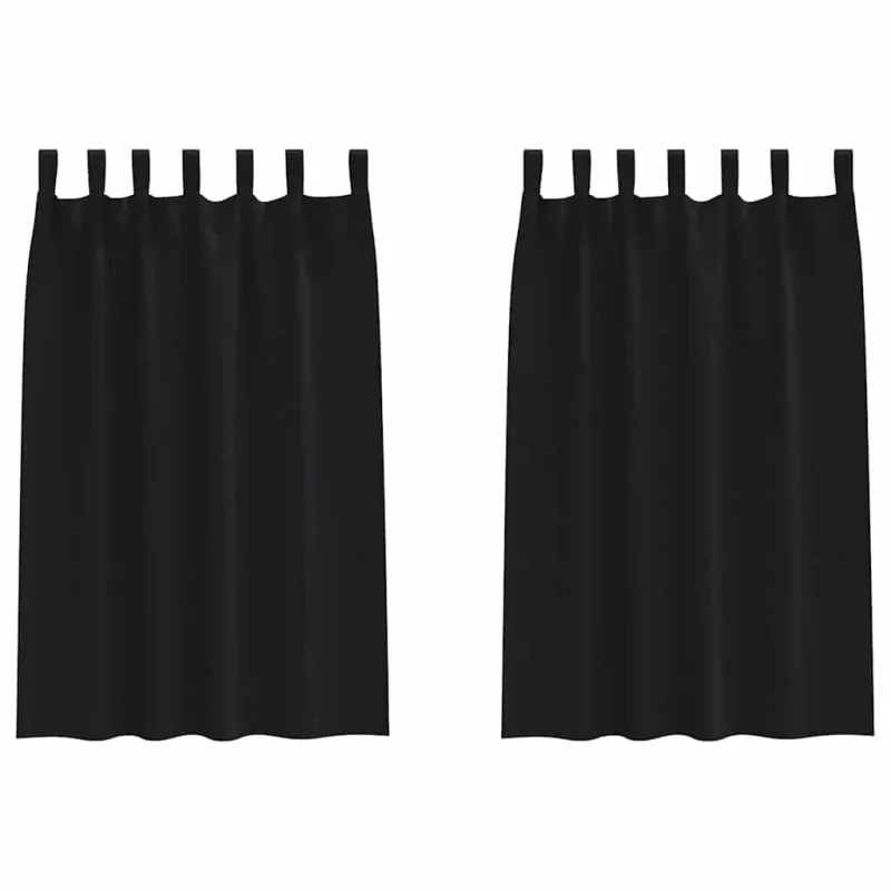 Užuolaidos su žiedais, blokuojančios šviesą 2 pcs Juoda