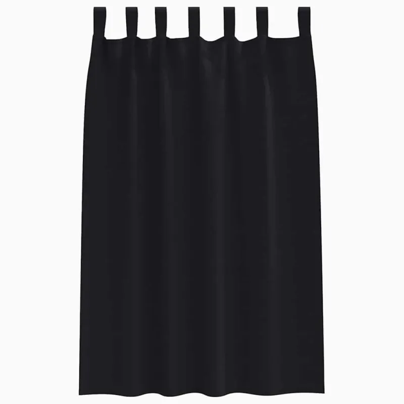 Užuolaidos su žiedais, blokuojančios šviesą 2 pcs Juoda