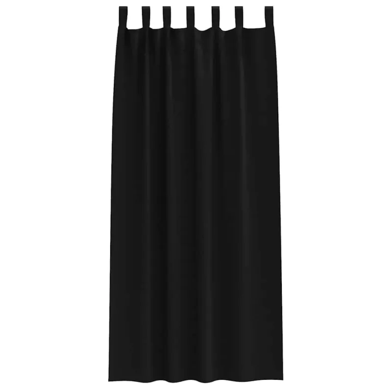 Užuolaidos su žiedais, blokuojančios šviesą 2 pcs Juoda