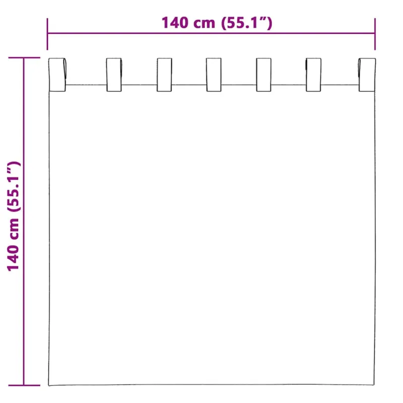 Užuolaidos su žiedais, blokuojančios šviesą 2 pcs