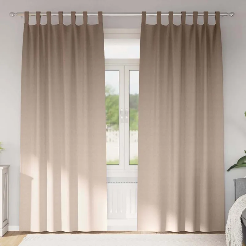 Užuolaidos su žiedais, blokuojančios šviesą 2 pcs Taupe