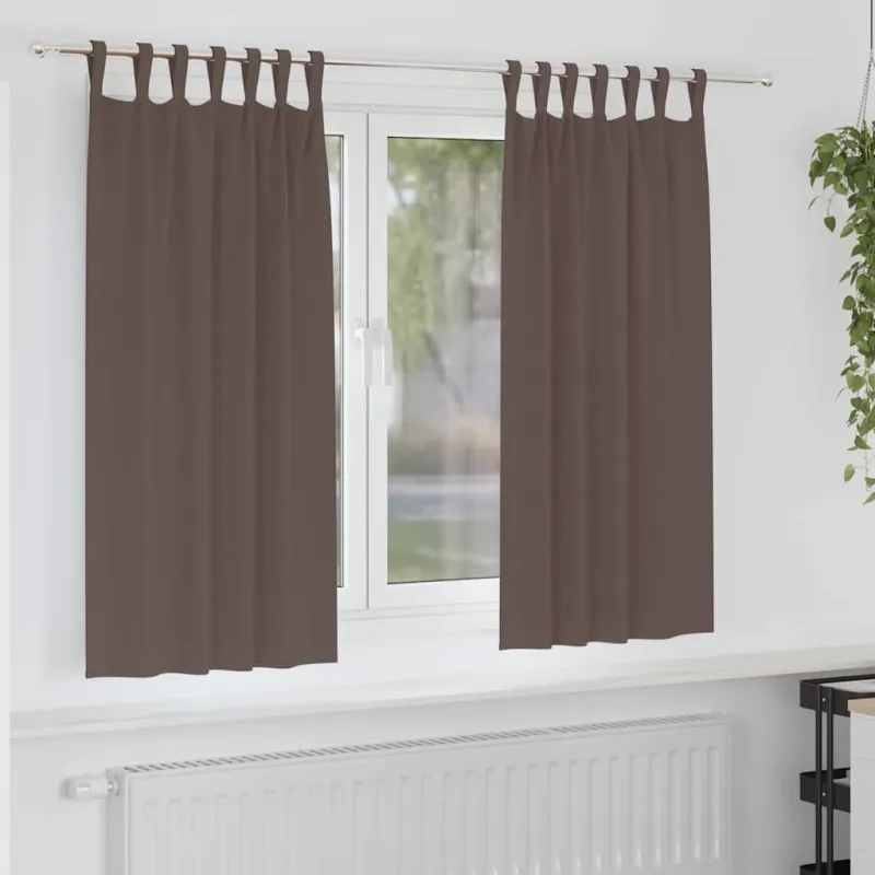 Užuolaidos su žiedais, blokuojančios šviesą 2 pcs Tamsiai rudas