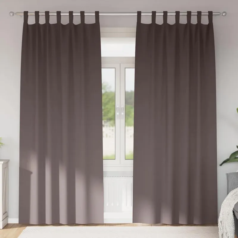 Užuolaidos su žiedais, blokuojančios šviesą 2 pcs Tamsiai rudas